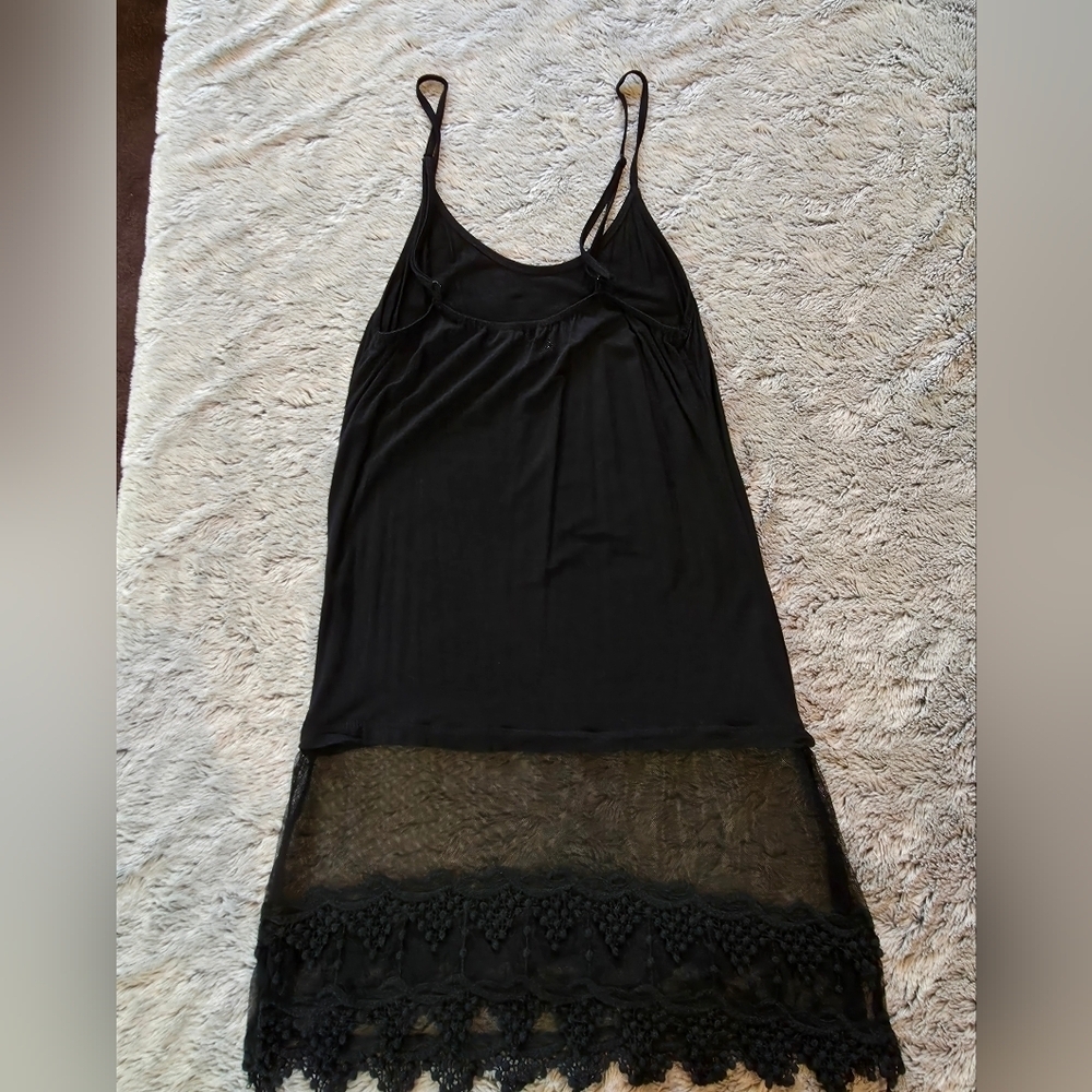 Black Lace Trim Camisole. Size Medium - Picture 2 of 8